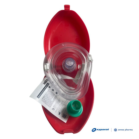 Taschen-Beatmungsmaske von Herzmed (Notfallmaske) | Oxyparat